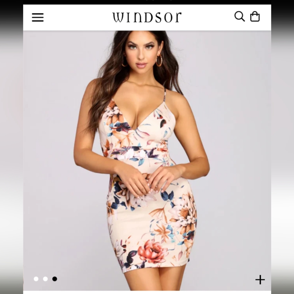 Windsor Floral Mini Derss Size L